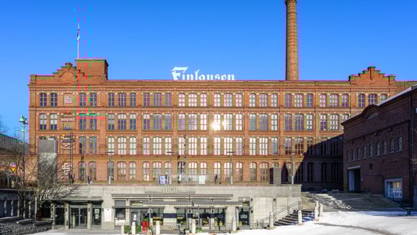 Finlaysonin alue, rakennuksen julkisivu.